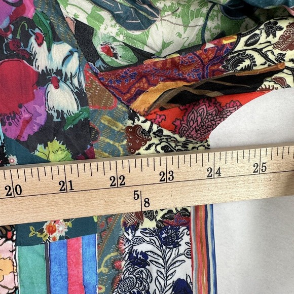 ANTHROPOLOGIE Patchwork Button Up Blouse Sz XL Paisley Floral - Picture 8 of 14